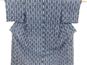 アンティーク　木綿本場久留米絣立涌に抽象模様単衣着物